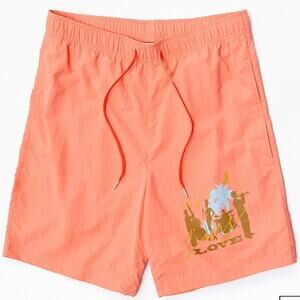 Playboy x PacSun Men Shorts Size‎ Large Orange Bunny Logo Pockets